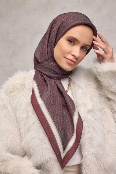 Silk Home Viskon Aura Scarf Chain Pattern Burgundy 90X90