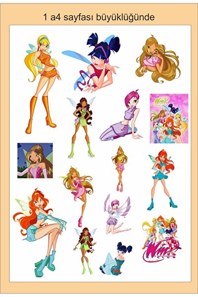 Sinek Kupası Tasarım Winx Clup Sticker, Çıkartma, Ajanda, Günlük, Planlayıcı,...