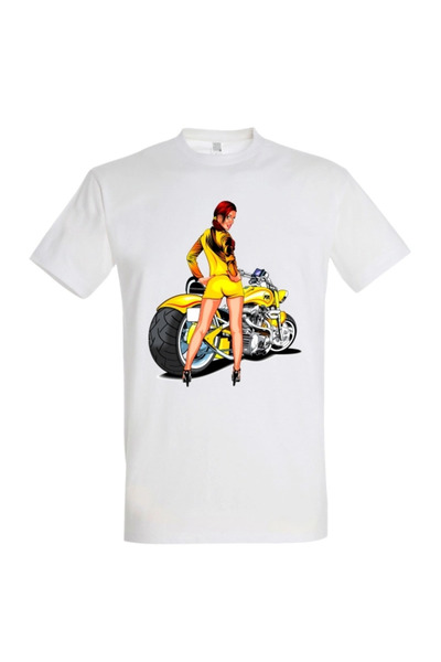 Printees Tricou bărbat - Motocicleta galbenă