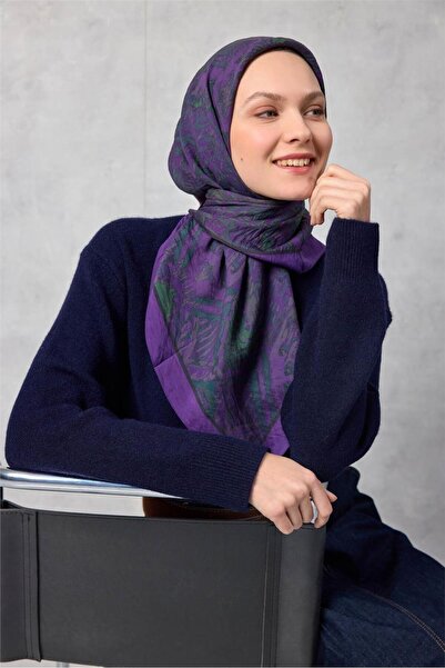 Silk Home Eșarfă din viscoză Velora Four Seasons cu model mixt violet 90x90