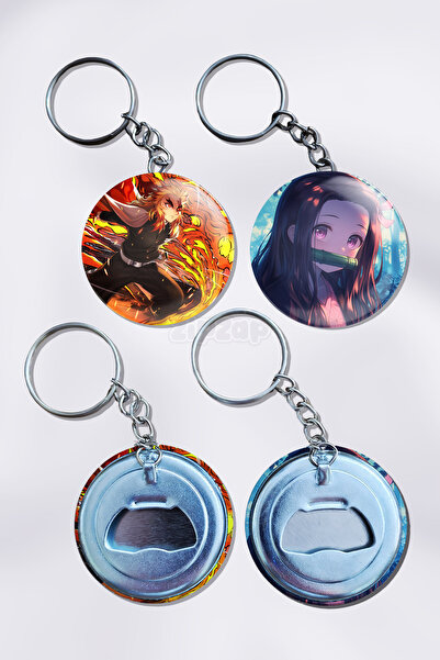 ZipZap Kimetsu No Yaiba Anime Bag Ornament Keychain Charm (2 Pcs)