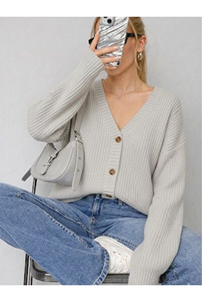 YUGA KNİTTİNG Tri̇ko Kadin Trend Hirka Selani̇k Örgü Pamuklu