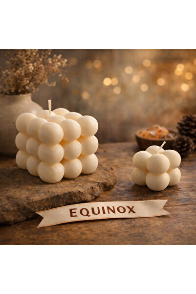 EQUINOX Bubble Mum Seti | Doğal Dekoratif İkili Mum | Minimal Tasarım