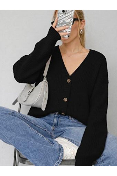 YUGA KNİTTİNG Tri̇ko Kadin Trend Hirka Selani̇k Örgü Pamuklu