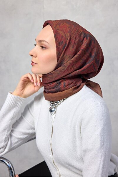 Silk Home Κασκόλ Viscon Velora Four Seasons Μικτό σχέδιο Σκούρο κανέλα 90x90