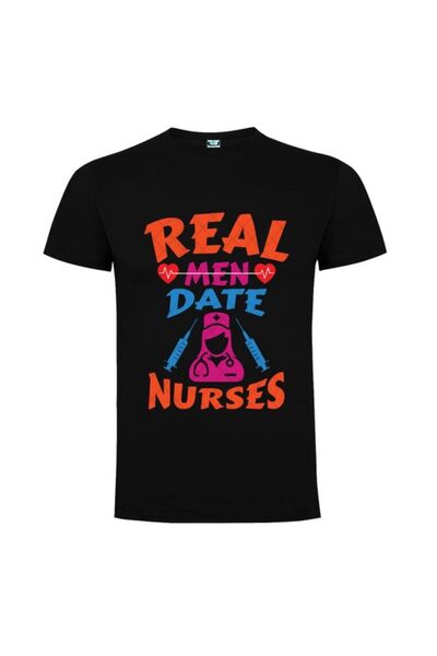 Printees Tricou bărbat - Real men date nurses