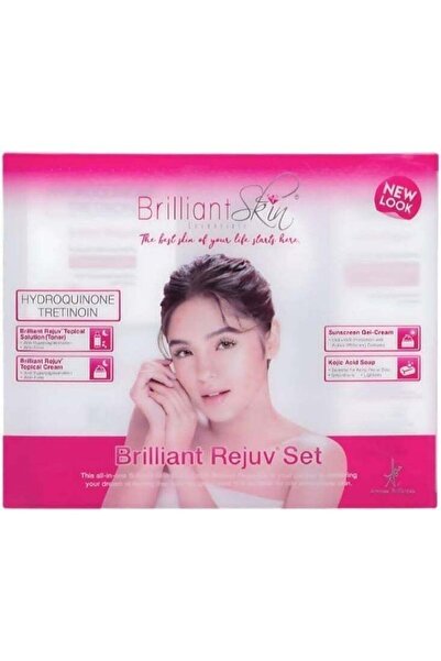 Brilliant Skin مجموعة تجديد البشرة - صابون حمض الكوجيك، تونر، كريم، وجل واقي ...