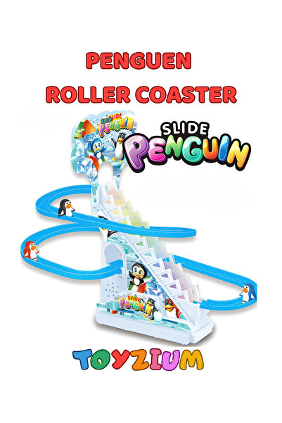 Shem Penguen Roller Coaster - Işıklı Müzikli Penguen Kaydırak Oyuncak Seti