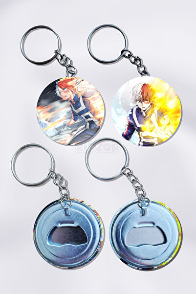 ZipZap حلية مفاتيح على شكل شخصية شوتو تودوروكي من الأنيمي (قطعتان)