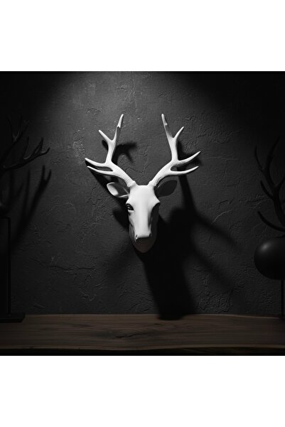 bibiblo premium Bibiblo - Dekoratif Büyük Boy Geyik Başı Duvar Dekoru - Gerçe...