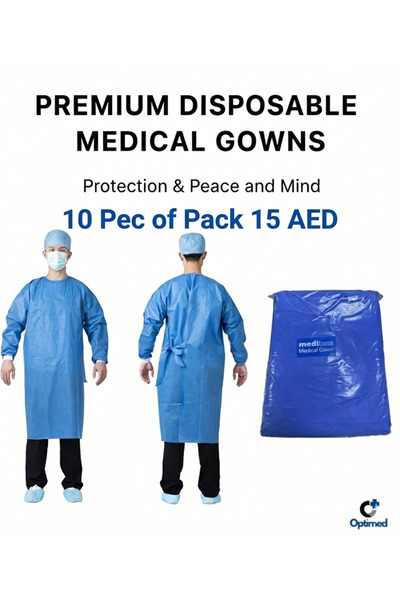 Clinix رداء عزل أزرق اللون للاستخدام مرة واحدة، من المستوى 3، بأكمام طويلة وأ...