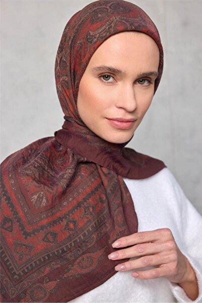 Silk Home Eșarfă din viscoză Velora Four Seasons Roșu Maro 90x90