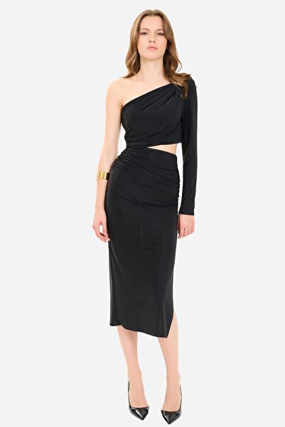 QUİZAS One-Sleeve, Open-Waist Dress