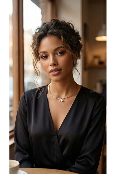 Lisinya Brass Gold Color Choker Model Zircon Stone Women's Necklace - Tygoo