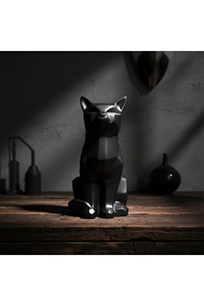 bibiblo premium Bibiblo - Geometrik Kedi Heykeli – Modern ve Minimal Dekor Ob...