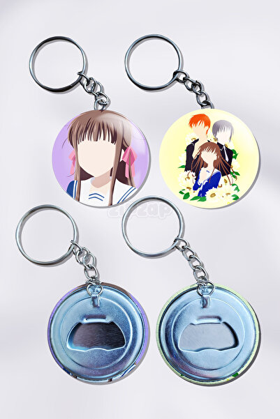 ZipZap سلسلة مفاتيح على شكل زينة حقيبة من أنمي فروتس بارتي (قطعتان)