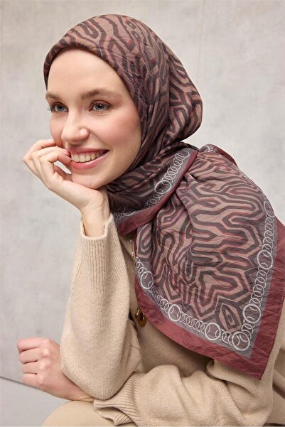 Silk Home وشاح فيسكوز فيلورا بنمط سلسلة للفصول الأربعة، لون بيج، مقاس 90×90