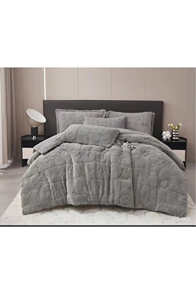 Moon Luxurious double winter bedding set made of soft velvet, 6 pieces, inclu...
