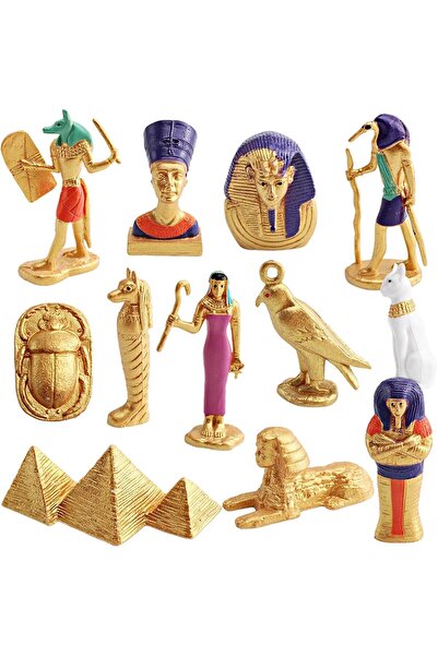 Generic Set of 12 Small Ancient Egyptian Figures - Educational and Collectible