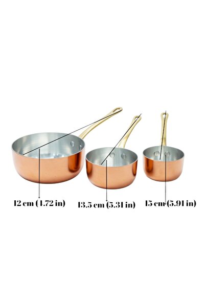 modabakir Copper Measuring Cup Set, Sauce Pan