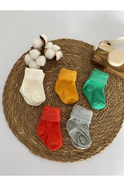 GLORY BABY Organic Cotton Unisex 5-Piece Premium Newborn Baby Socks - Boxed