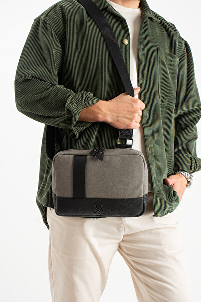 KASVA DERİ Canvas Fabric Crossbody Bag Unisex Tablet Bag Shoulder Bag with Strap