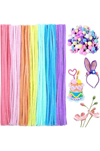 Generic 200 Pieces of Pipe Cleaners with Pom Poms from Mikoz, Chanel Pipe Cle...