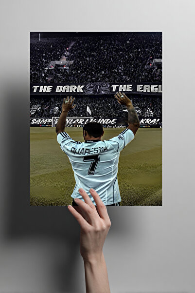 Metalino Ricardo Quaresma "Dark Eagle" Taraftar Metal Poster - Siyah Beyaz De...