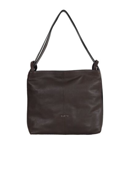 Bueno Shoes Καφέ δερμάτινη γυναικεία τσάντα ώμου 01wbu1971