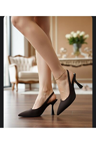 KILIÇ Women's Open-Back Stiletto Satin Material 7cm Heel Height