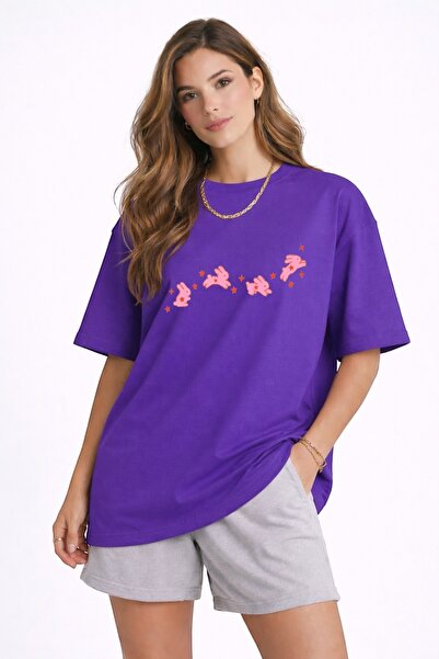 ArtYus Cute Rabbits Printed Unisex Colorful T-Shirt