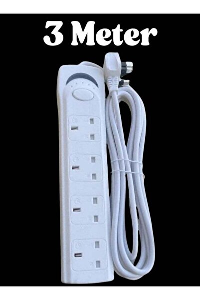 3M Best Best Power Strip Extension Cord 4-Way 3 Meter, 4-Outlets, Power Socke...