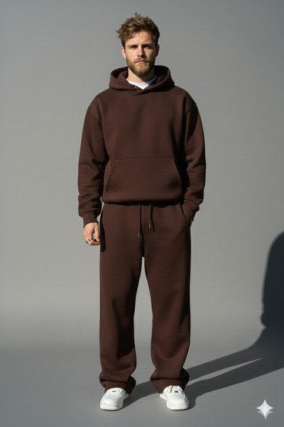 NİCE Oversized Baggy Tracksuit Set |   Winter Thick Inner Layer 3 Thread Sha ...