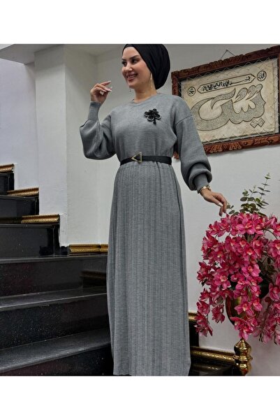 Abalı Yeni sezon kışlık triko kadın elbise Durk park Ayşe model