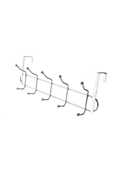 Generic 1 Piece Of Over Door 5 Hooks Coat Hanger – Heavy Duty Chrome Hook Rac...