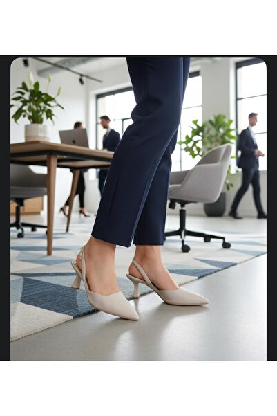 KILIÇ Women's Open-Back Stiletto Satin Material 5 cm Heel Height