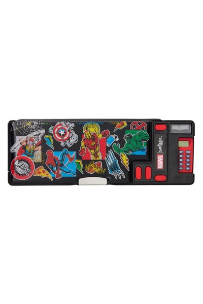 SMIGGLE Marvel Licensed Pop-Out Pencil Case – Multi-Compartment, Black, Chara...