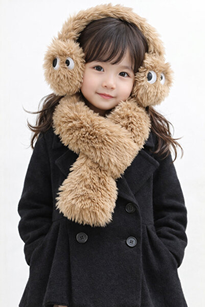 Katia&Bony Furry Scarf Headphone Set Brown