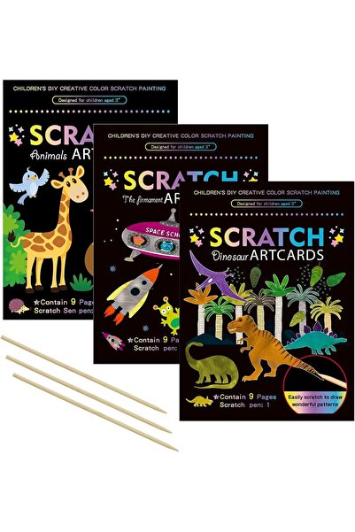 KASTWAVE Magic Scratch Art Paper for Kids - 3 Pack