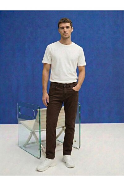 Ltb Pantaloni de blugi maro cu talie mijlocie Vernıo