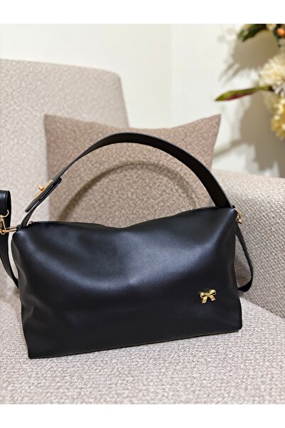 ALTUNAY Suni Deri İçi Astarlı Yandan Fermuar Cepli Fiyonklu Askılı El Ve Omuz...