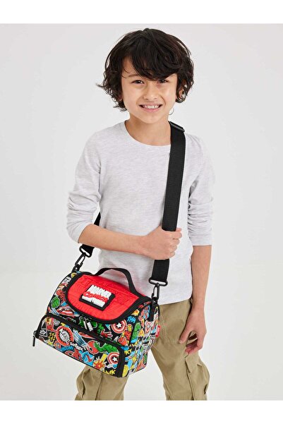 SMIGGLE Marvel Licensed Large Size Double Compartment Lunch Box – with Should...