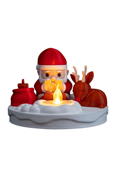 lowell home صالة البيئة الصديقة سانتا وشكل الغزال المضيء 11 سم - شمعة LED مرف...