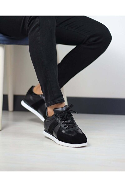 gizlitopuk حذاء رياضي رجالي أسود من الجلد الطبيعي بكعب مخفي يزيد الطول 7 سم G...