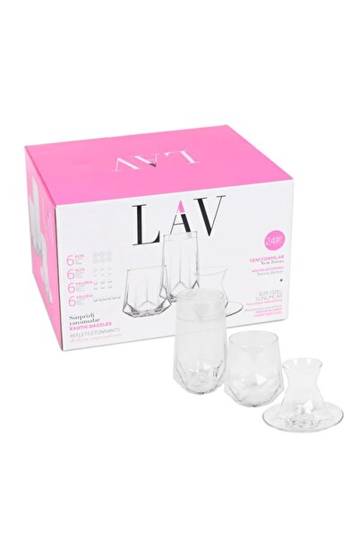 LAV 3 Pcs Alya 24 Piece Glass Dowry Set