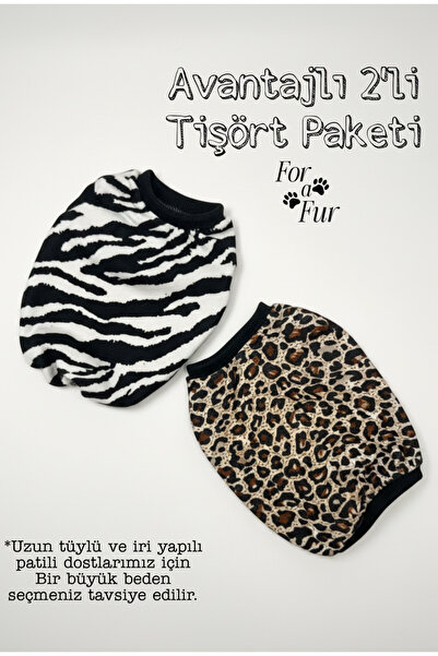 For a Fur تي شيرت للكلاب بنقشة الفهد، تي شيرت للكلاب بنقشة الحمار الوحشي، عبو...