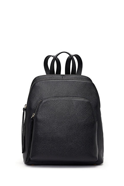 Derimod Women's Black Leather Backpack 25Wbd2303Ft