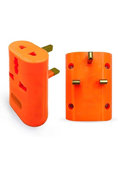 CAMRY Universal Travel Adapter, 3 Pin Plug Adapter – Orange Color with LED In...