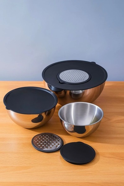 Hascevher 5 Pcs Storage and Mixing Containers 9 Pieces