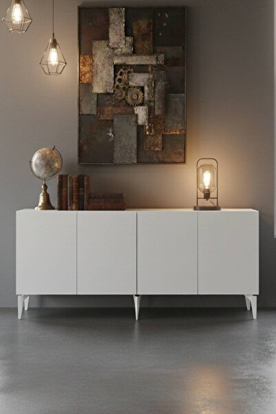 YUMEDİ DESİGN KA1809B - GÜMÜŞ KONSOL ,TV SEHPASI , ÇOK AMAÇLI DOLAP, KAHVE KÖ...